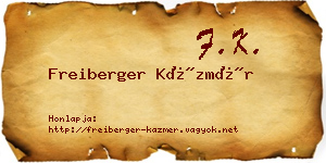 Freiberger Kázmér névjegykártya