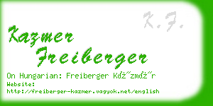 kazmer freiberger business card